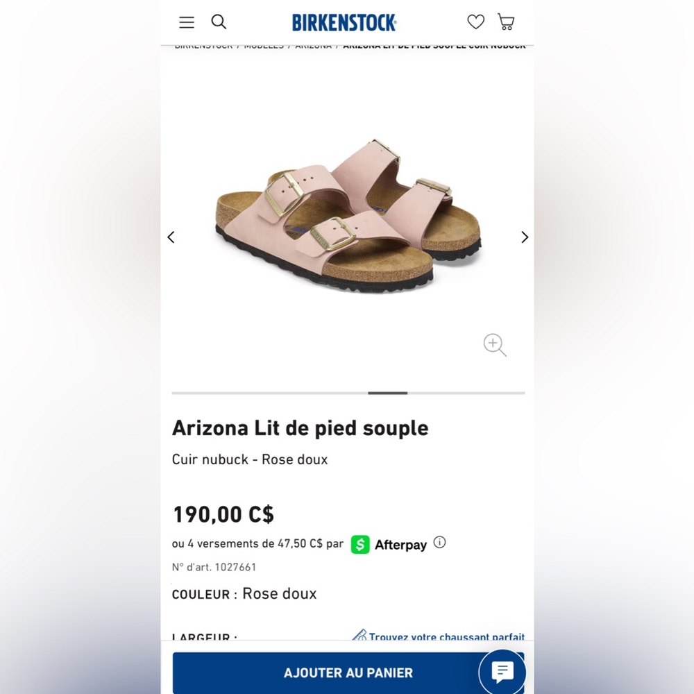 Sold | Birkenstock | Arizona Soft Pink Double Strap Sandals With Gold Buckles - Picture 10 of 11